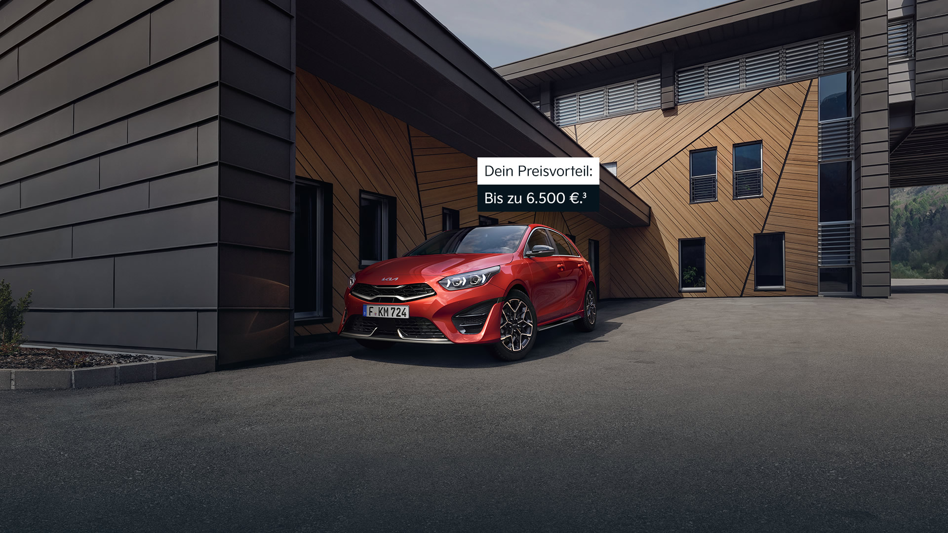 Kia Ceed, Fontansicht, Fahrerseite, Rot