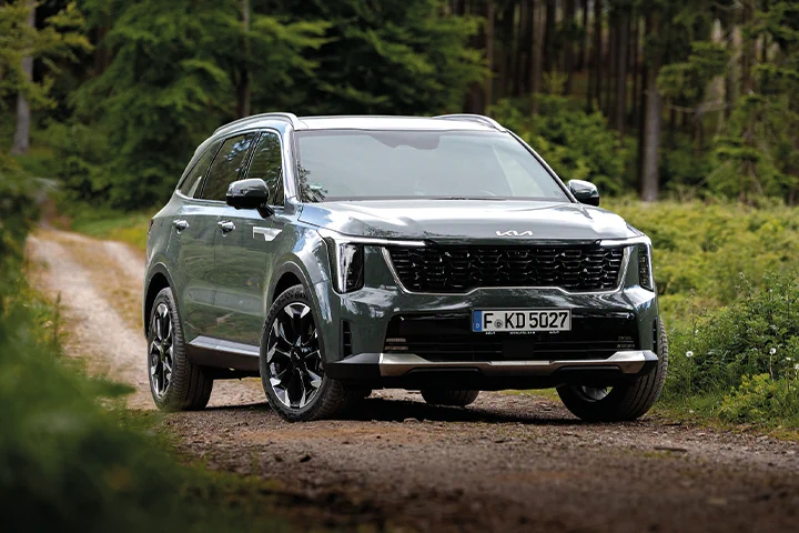 Kia Sorento mit Wald im Hintergrund