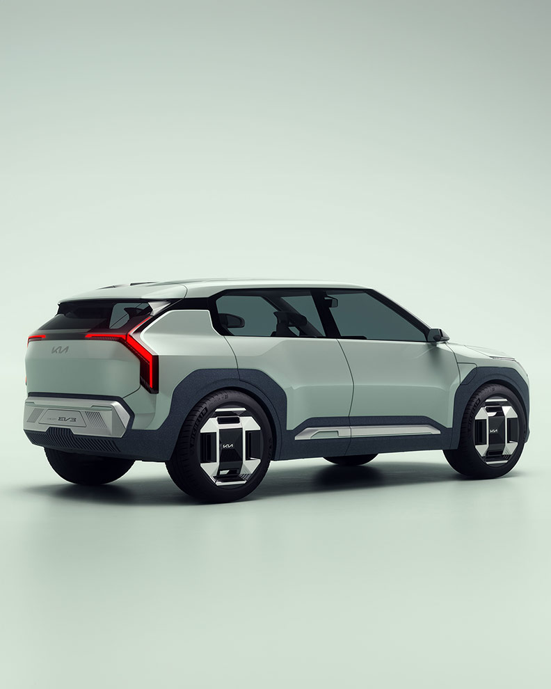 Kia EV3 Concept, Beifahrerseite, schräg von hinten