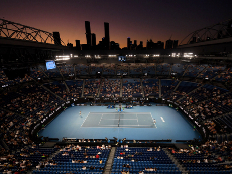 Der berühmte blaue Center-Court der Australian Open.