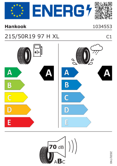 Kia däckmärkning - Hankook 215/50R19 97 H XL