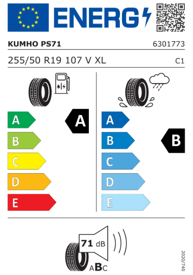 Kia däckmärkning - Kumho 255/50 R19 107 V XL