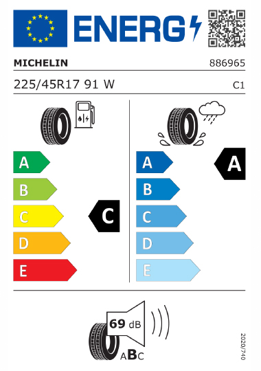 Étiquetage des pneus Kia - michelin-886965-225-45R17