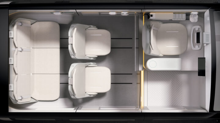 6 seater (1-2-3) layout