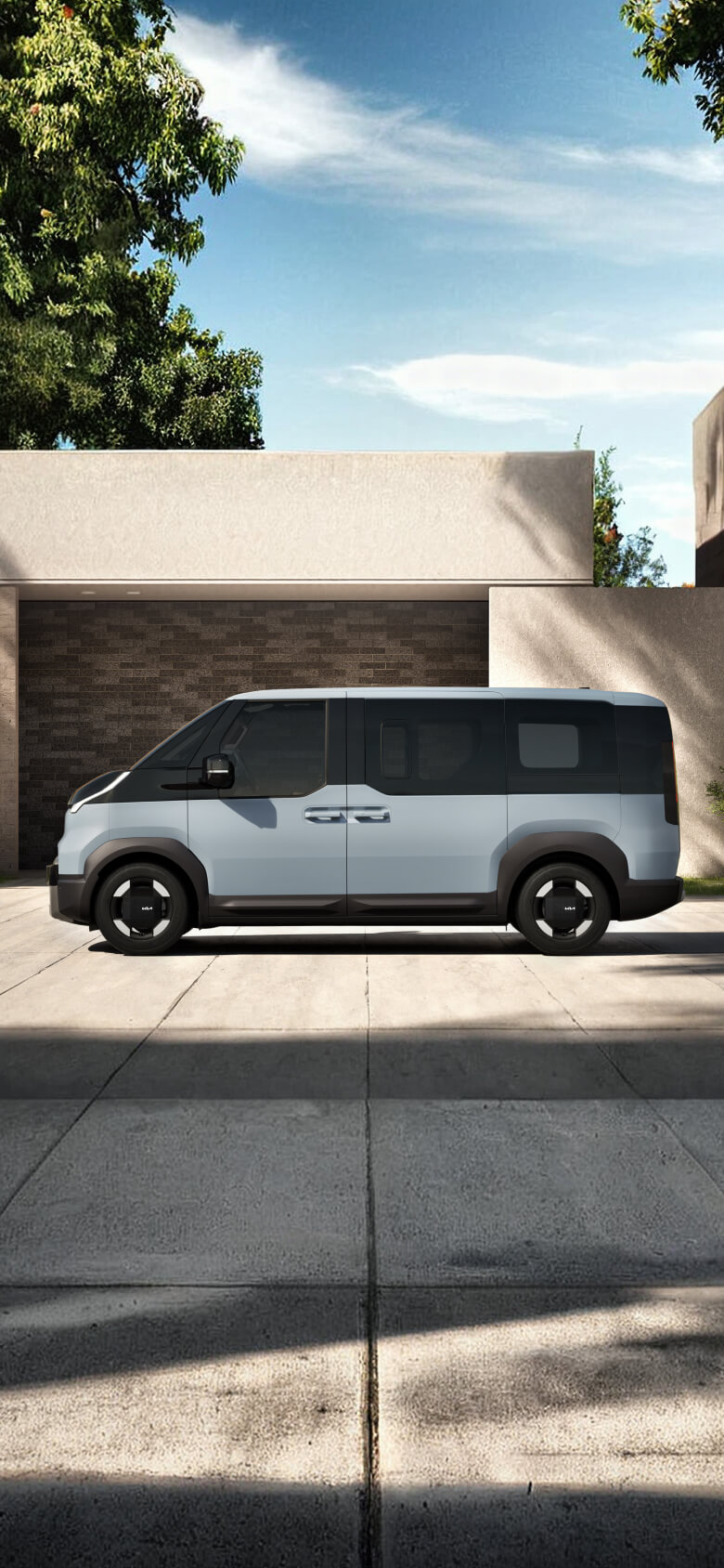 Vista frontale di Kia PV5 Passenger