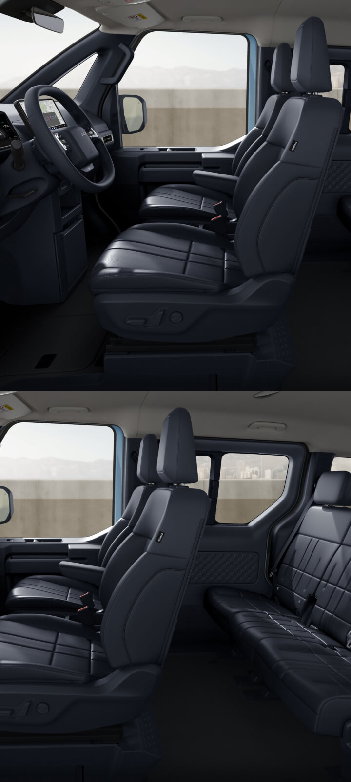 Rear view of the Kia PV5 Passenger with tailgate open