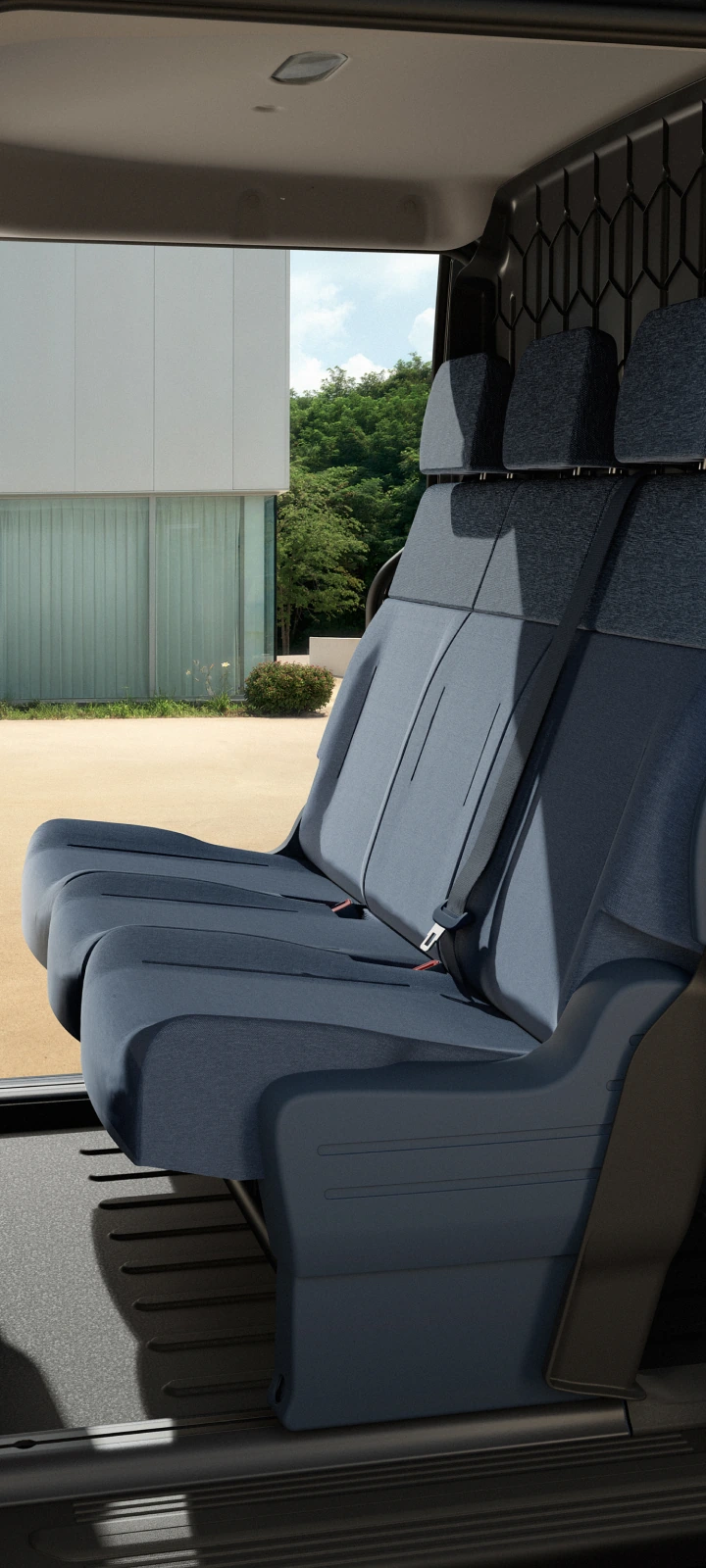 Intérieur du Kia PV5 Cabine Approfondie avec les sièges de deuxième rangée