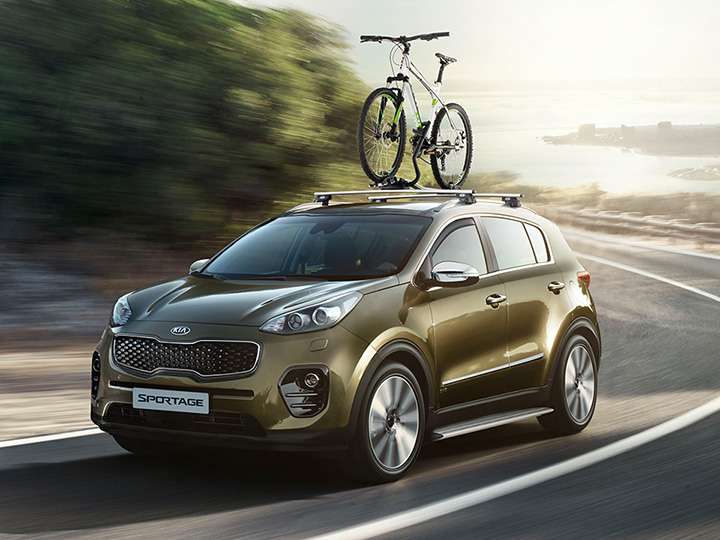 Kia Sportage équipée d'accessoires d'origine Kia. 