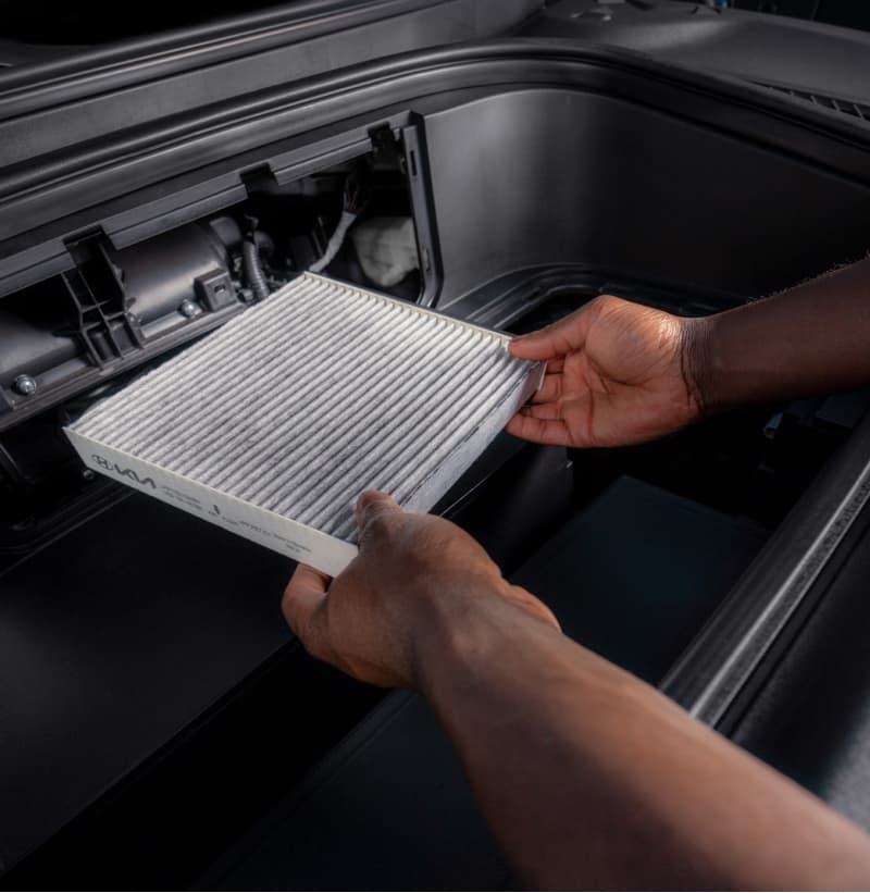 Kia Bionic Cabin Air Filter is replaced by a Kia Technician.