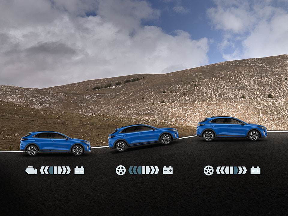kia mild hybrid energy flow for starting, torque assist and cruising