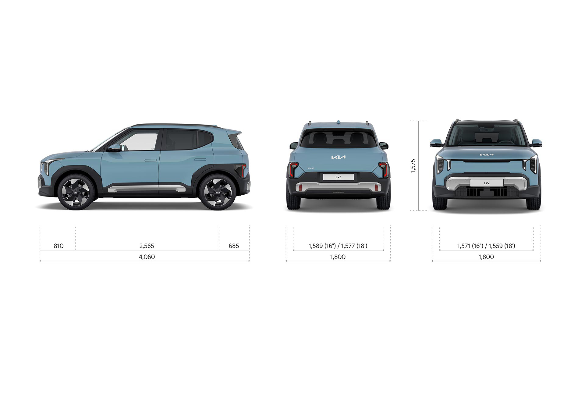 Kia EV2 Dimensions - all