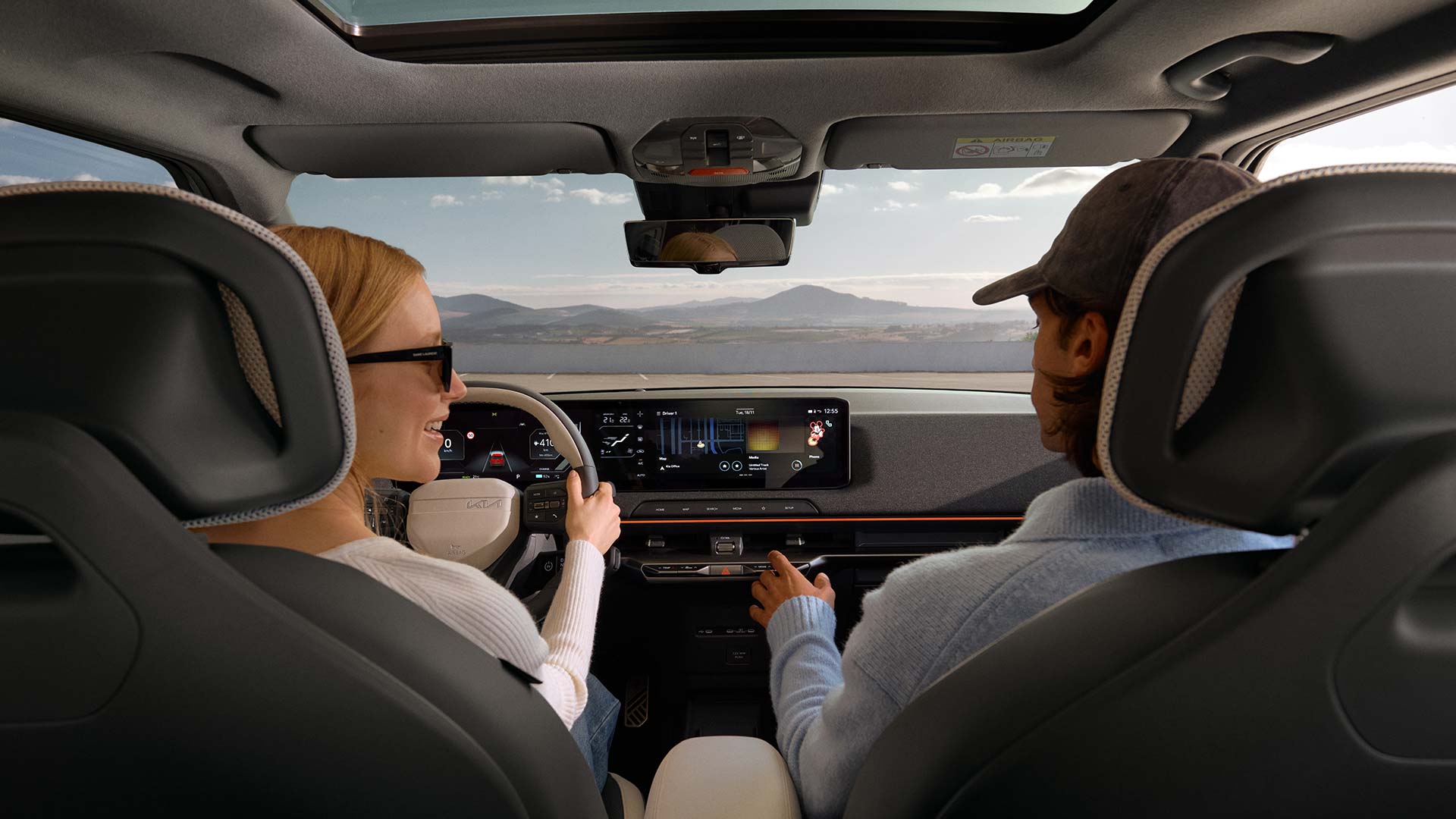 Habitacle ouvert et spacieux.