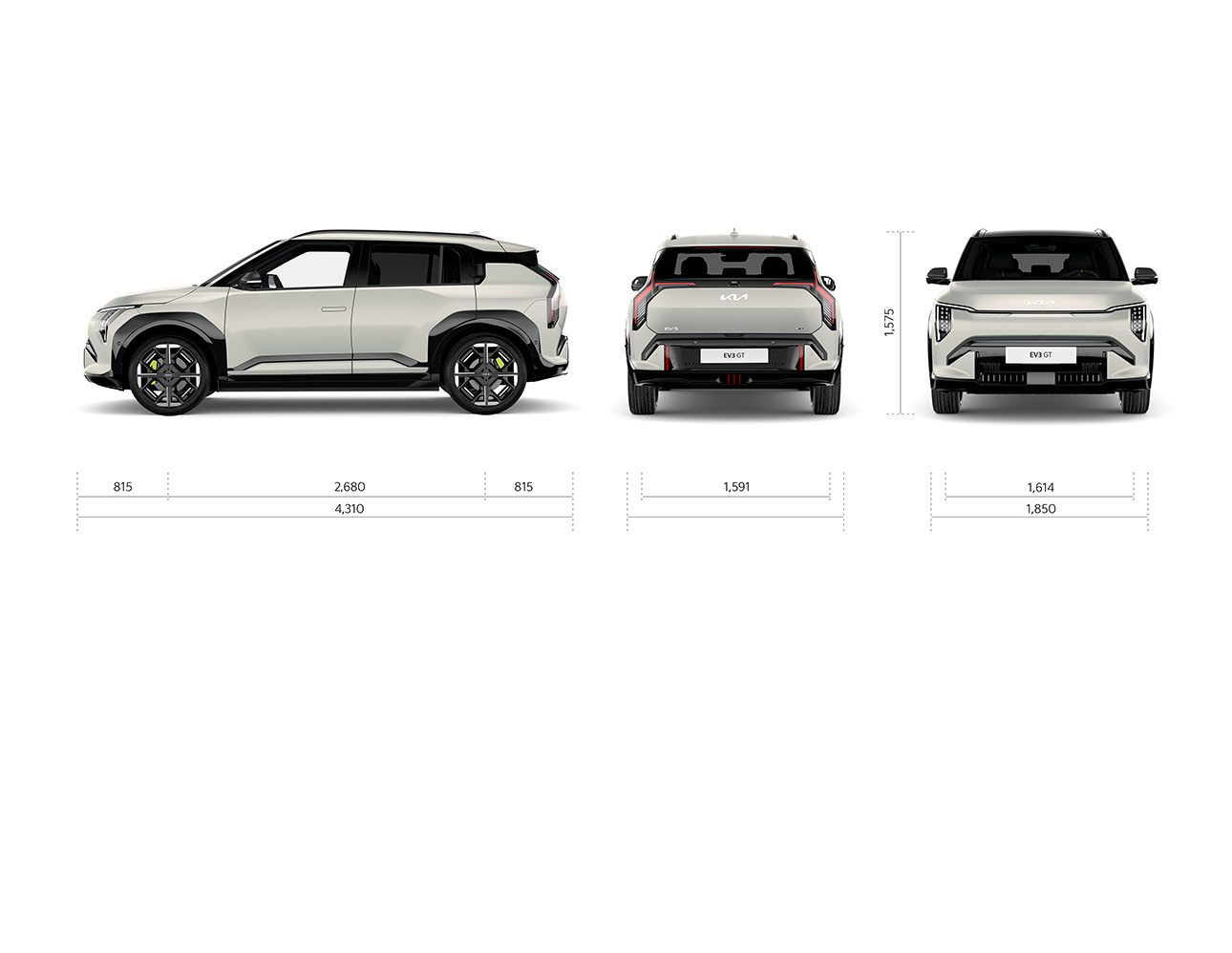 Kia EV3 Dimensions - all