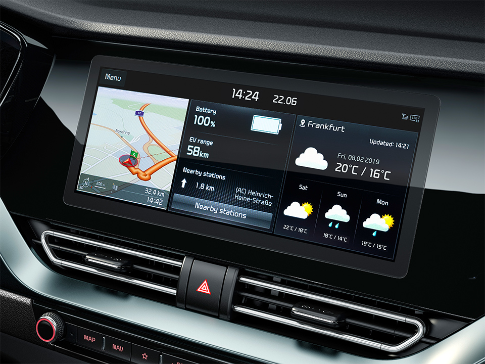 Kia Niro Plug-in Hybrid 10.25'' navigaationäyttö
