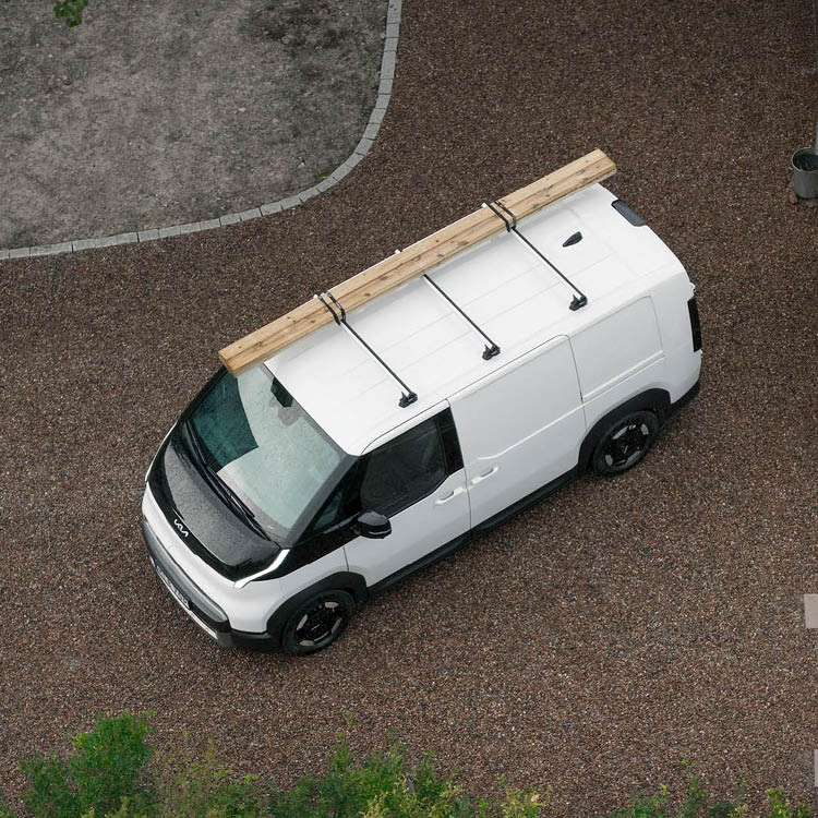 Kia PV5 Cargo sedd uppifrån.
