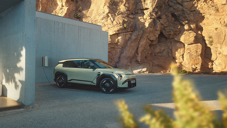 Kia EV3 at a charging point