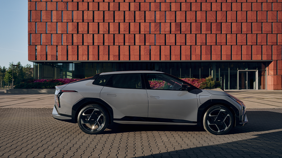 The Kia EV4 Fastback in Wolf Grey