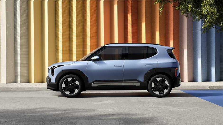 The Kia EV2's side profile