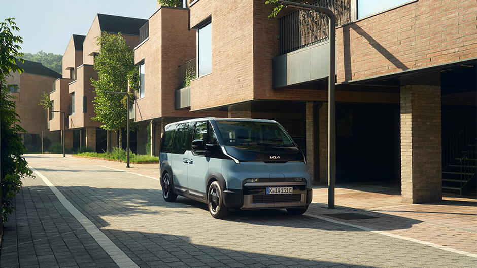 The Kia PV5 Passenger in Frost Blue