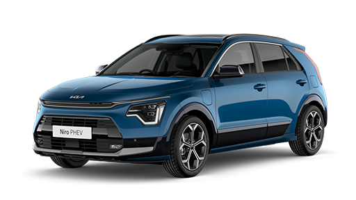 Blue Niro Plug-in Hybrid from the side