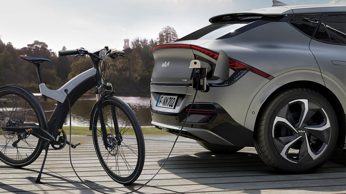 Electric bike charging from EV6 car