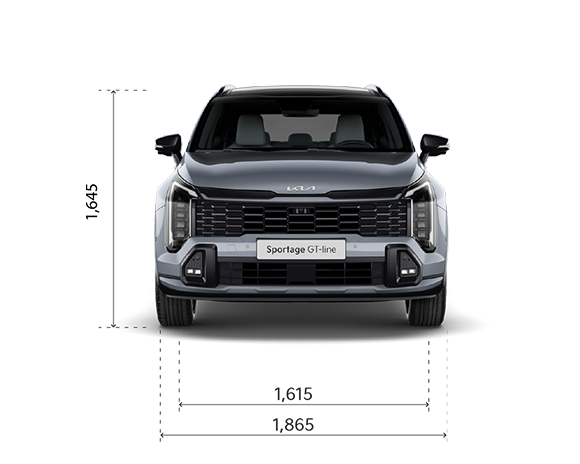 Height: 1545mm, front width: 1805mm, front body width: 1555mm